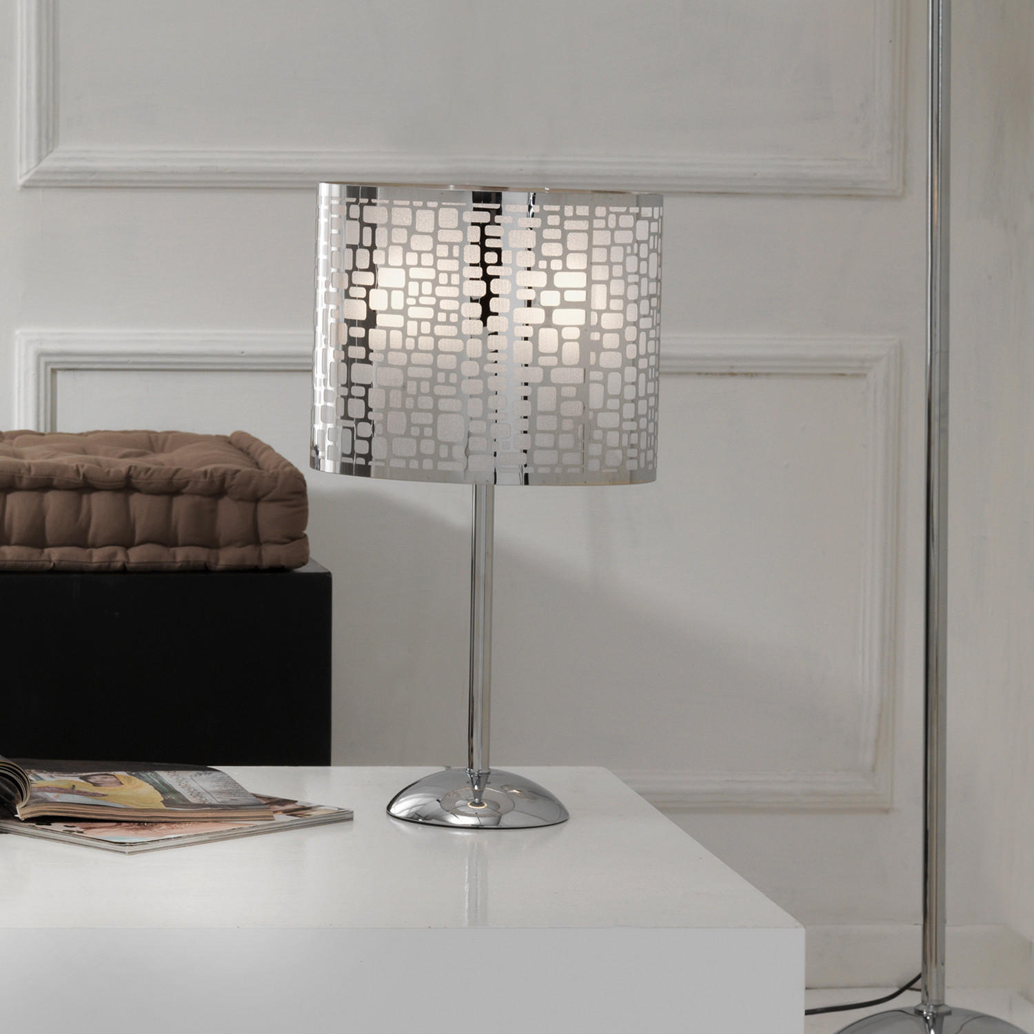 TISCHLEUCHTE 30/30/53 cm   - Chromfarben/Dunkelgrau, Basics, Kunststoff/Metall (30/30/53cm)