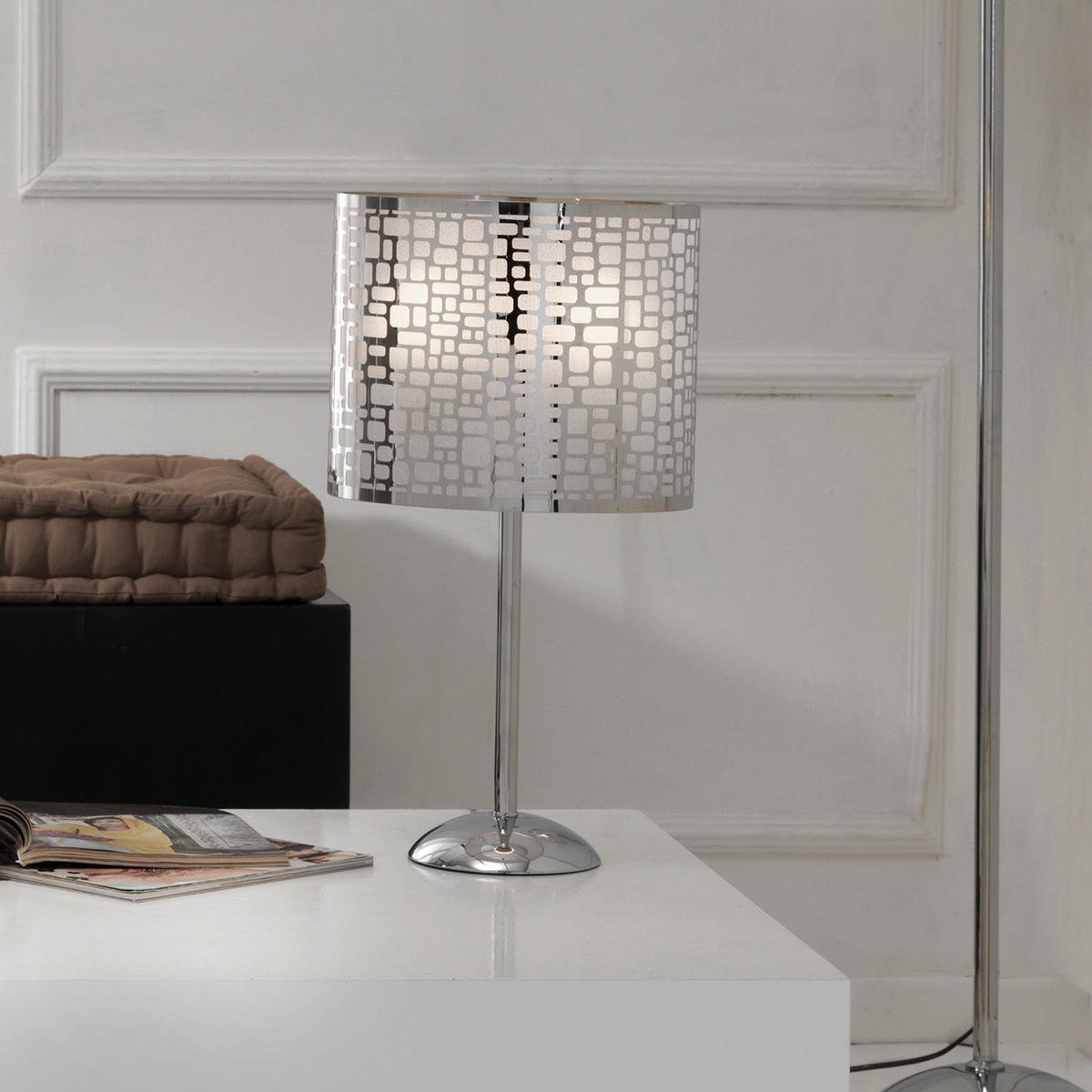 TISCHLEUCHTE 30/30/53 cm   - Chromfarben/Dunkelgrau, Basics, Kunststoff/Metall (30/30/53cm)