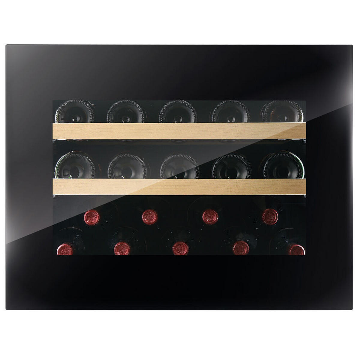 WEINKÜHLSCHRANK DVH-19.50B.TO  - Schwarz, Basics, Glas/Holz (59/45,5/56,9cm)