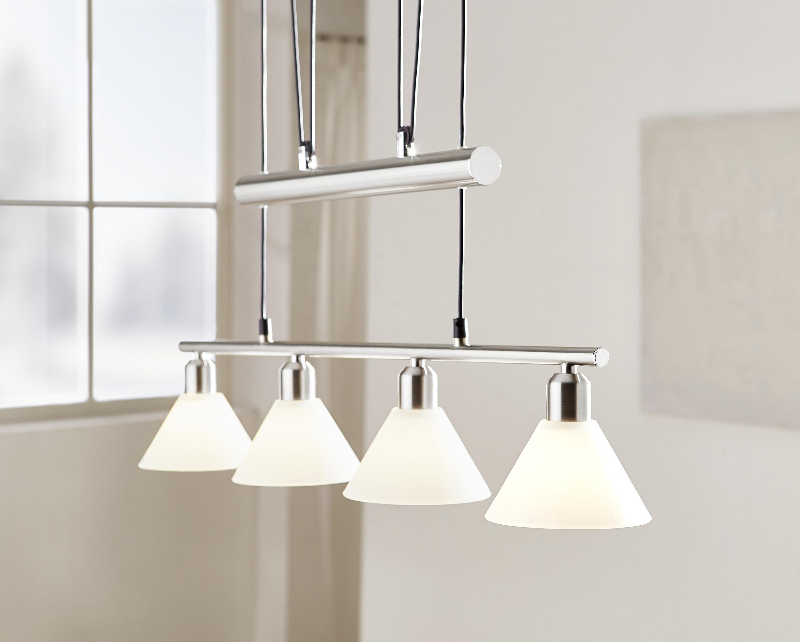 HÄNGELEUCHTE 80/14/180 cm   - Nickelfarben, KONVENTIONELL, Metall (80/14/180cm) - Trio Leuchten