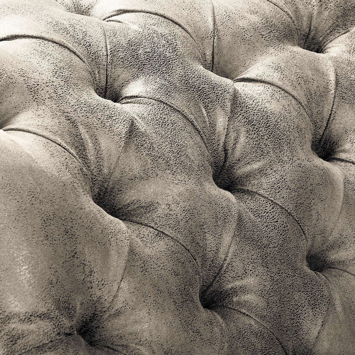 RÉCAMIERE Lederlook Hellgrau  - Hellgrau/Braun, Design, Holz/Textil (185/93/75cm) - Livetastic