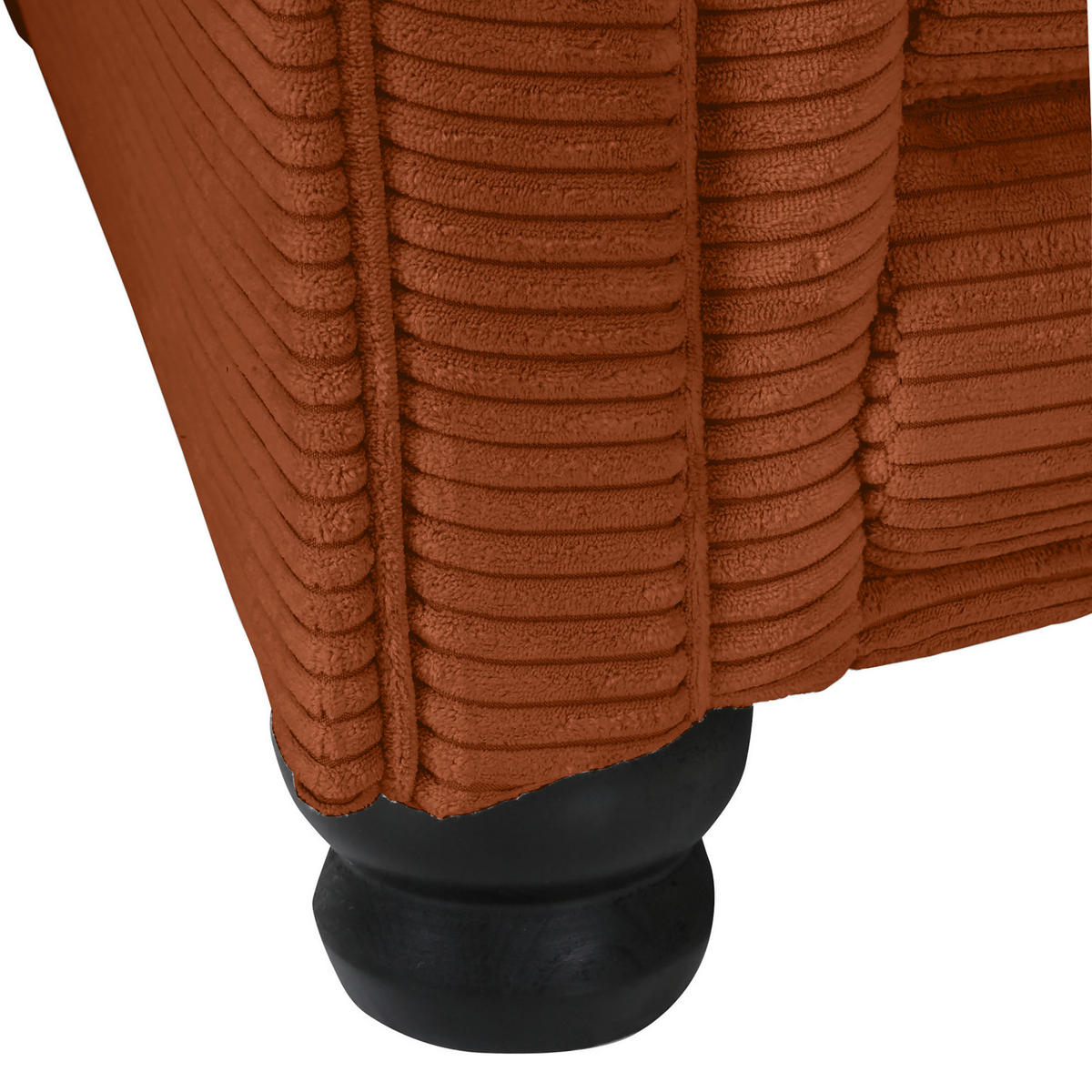 MEGASOFA Cord Terracotta  - Terracotta/Schwarz, ROMANTIK / LANDHAUS, Holz/Textil (276/81/140cm) - Landscape