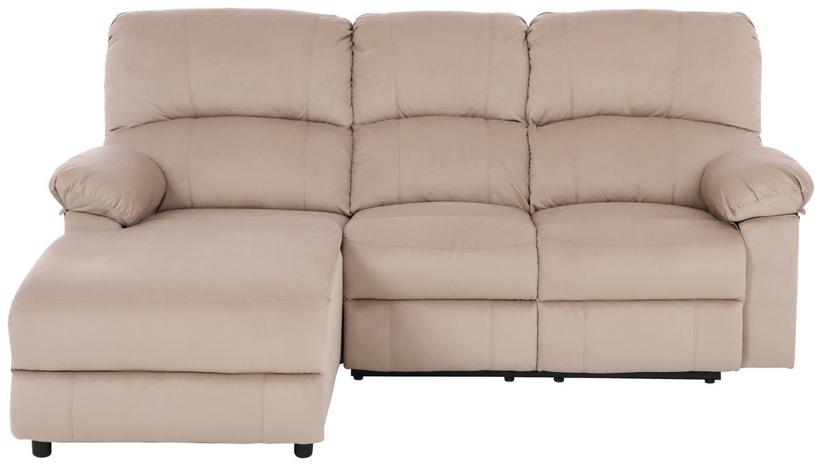 ECKSOFA in Webstoff Beige  - Beige/Schwarz, Basics, Kunststoff/Textil (159/216cm) - P & B