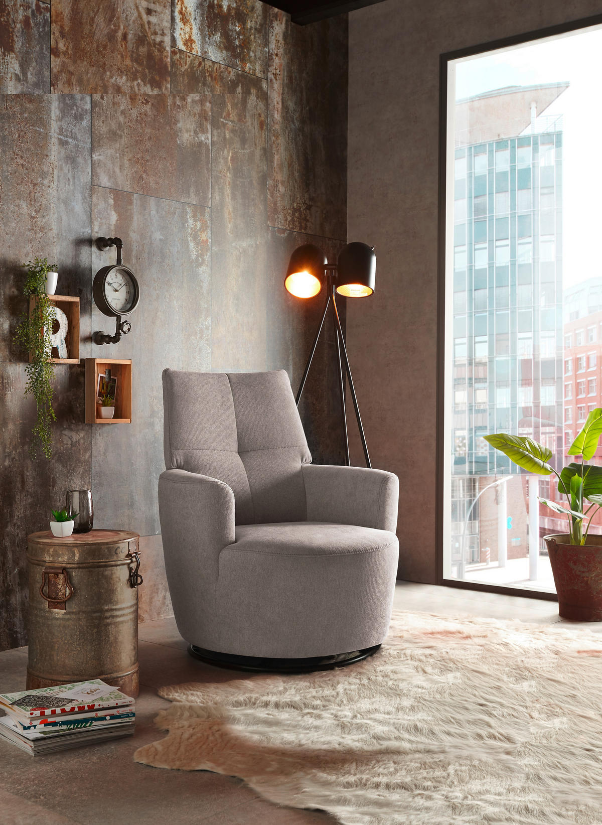 SESSEL Webstoff Grau    - Schwarz/Grau, Design, Textil/Metall (80/96/88cm) - SetOne by Musterring