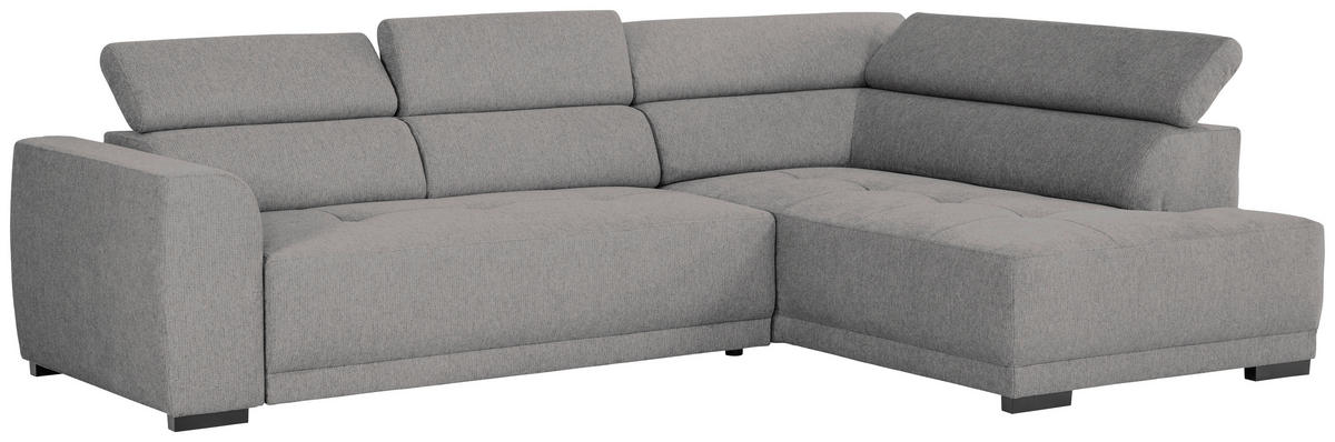 ECKSOFA Ottomane rechts, Eckteil  Dunkelgrau Struktur  - Dunkelgrau/Schwarz, Design, Kunststoff/Textil (284/205cm) - Xora