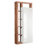 Dulap Înalt 91/201/30 cm  - alb/alb lucios intens, Modern, material pe bază de lemn (91/201/30cm) - Carryhome