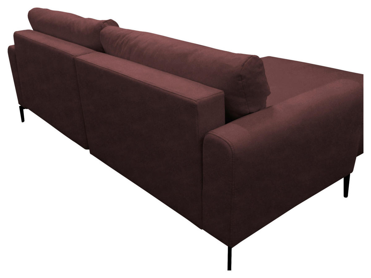 ECKSOFA Rot Flachgewebe  - Rot/Schwarz, Design, Textil/Metall (163/240cm) - MID.YOU