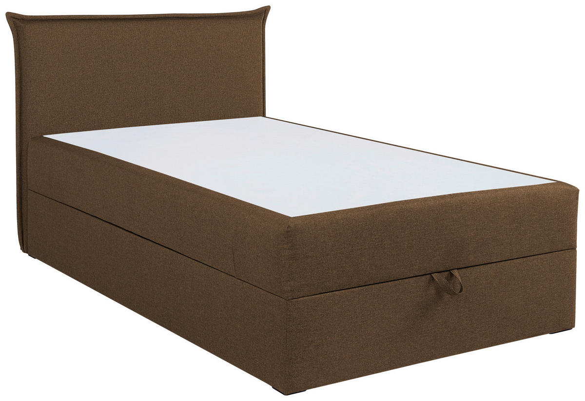 BOXBETT 120/200 cm,  in Braun, H3 = fest  - Schwarz/Braun, MODERN, Kunststoff/Textil (120/200cm) - MID.YOU