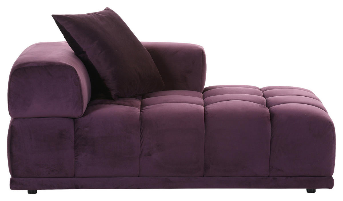 SOFAELEMENT Samt Brombeere  - Brombeere/Schwarz, KONVENTIONELL, Kunststoff/Textil (125/66/155cm) - Ambia Home