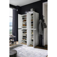 SCHUHSCHRANK Weiß  - Schwarz/Weiß, Design, Holzwerkstoff/Kunststoff (120/200/34cm) - home24