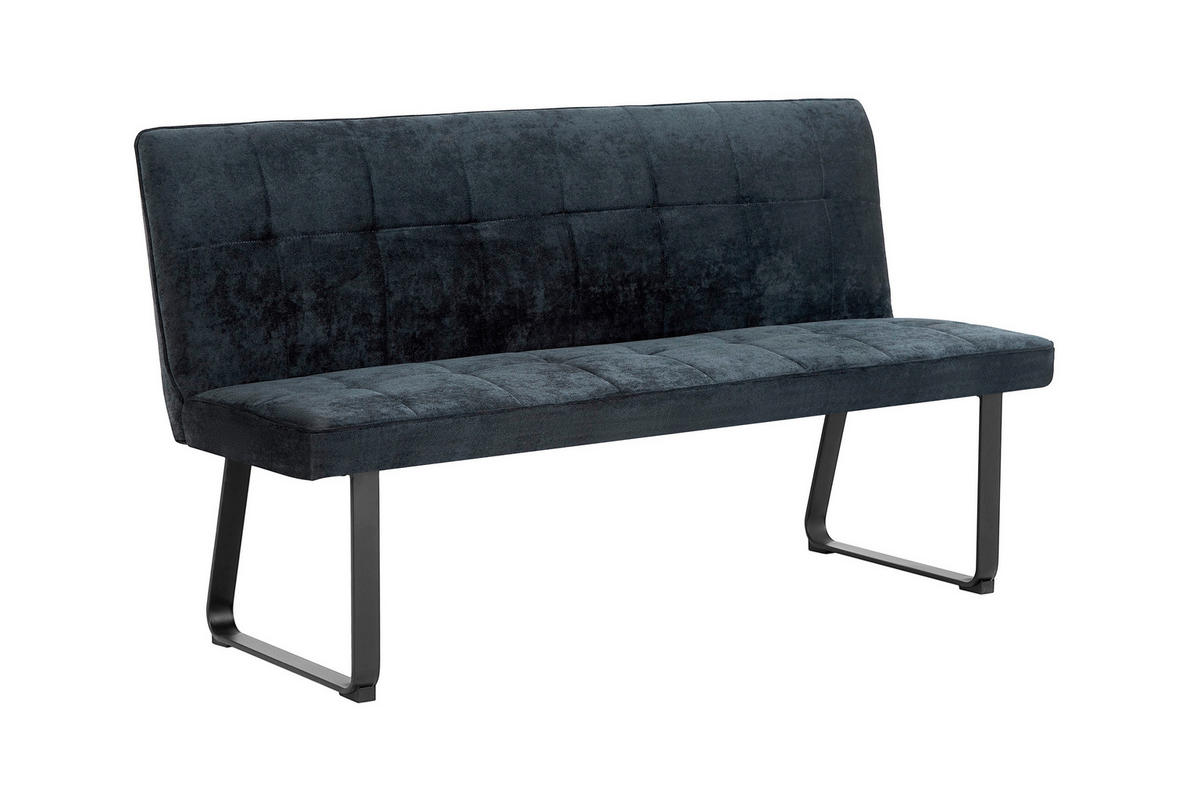 SITZBANK in Metall, Textil Dunkelgrau  - Dunkelgrau/Schwarz, MODERN, Textil/Metall (160/92/58cm) - MID.YOU