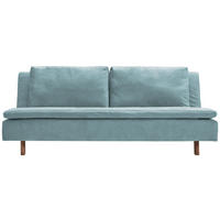 SCHLAFSOFA Flachgewebe Pastellblau  - Pastellblau/Eichefarben, KONVENTIONELL, Holz/Textil (205/85/98cm) - Carryhome
