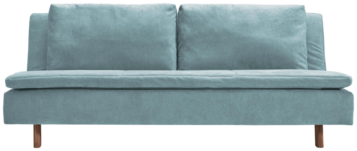 SCHLAFSOFA Flachgewebe Pastellblau  - Pastellblau/Eichefarben, KONVENTIONELL, Holz/Textil (205/85/98cm) - Carryhome