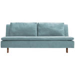 SCHLAFSOFA Flachgewebe Pastellblau  - Pastellblau/Eichefarben, KONVENTIONELL, Holz/Textil (205/85/98cm) - Carryhome