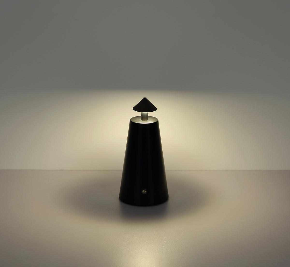 AKKU-TISCHLEUCHTE LIVA 9/19 cm  - Schwarzchrom/Schwarz, Design, Kunststoff/Metall (9/19cm) - Globo
