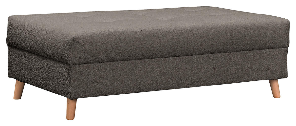 ECKSOFA inkl. Hocker Ariella in Bouclé Dunkelgrau  231/161 cm  - Dunkelgrau/Naturfarben, Design, Holz/Textil (231/161cm) - Livetastic