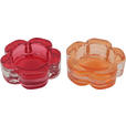 TEELICHTHALTER - Orange/Dunkelrot, Basics, Glas (6,5/2cm) - Ambia Home