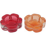 TEELICHTHALTER - Orange/Dunkelrot, Basics, Glas (6,5/2cm) - Ambia Home