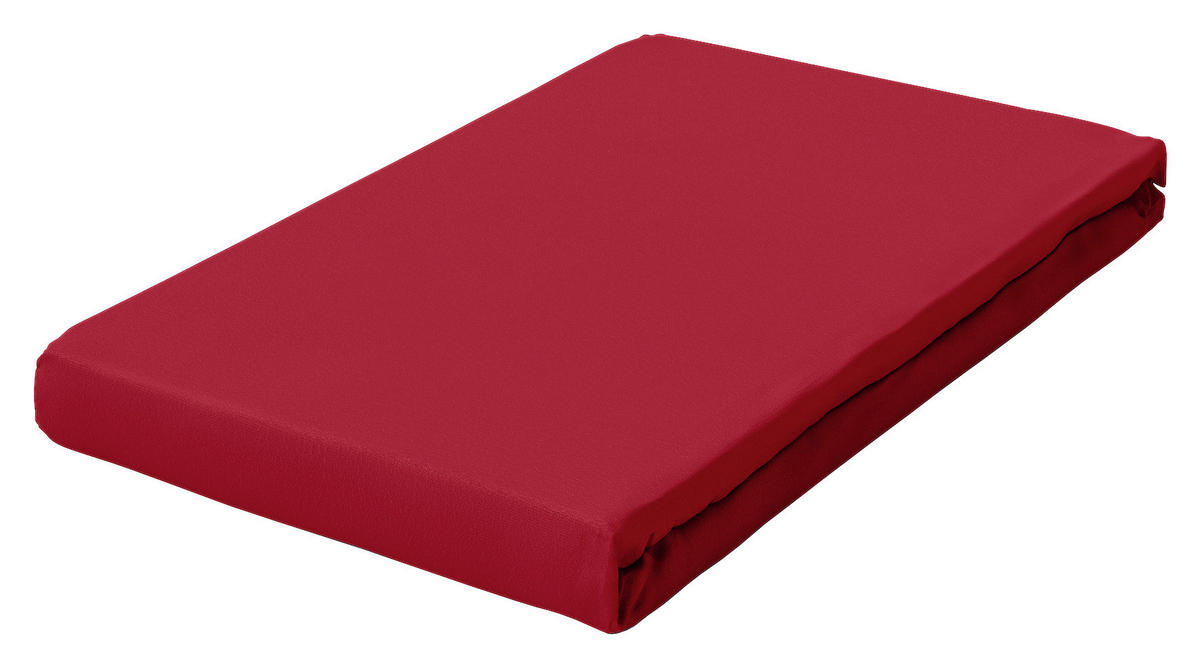 SPANNLEINTUCH 180-200/200-220 cm Jersey  - Dunkelrot, Basics, Textil (180-200/200-220cm) - Schlafgut