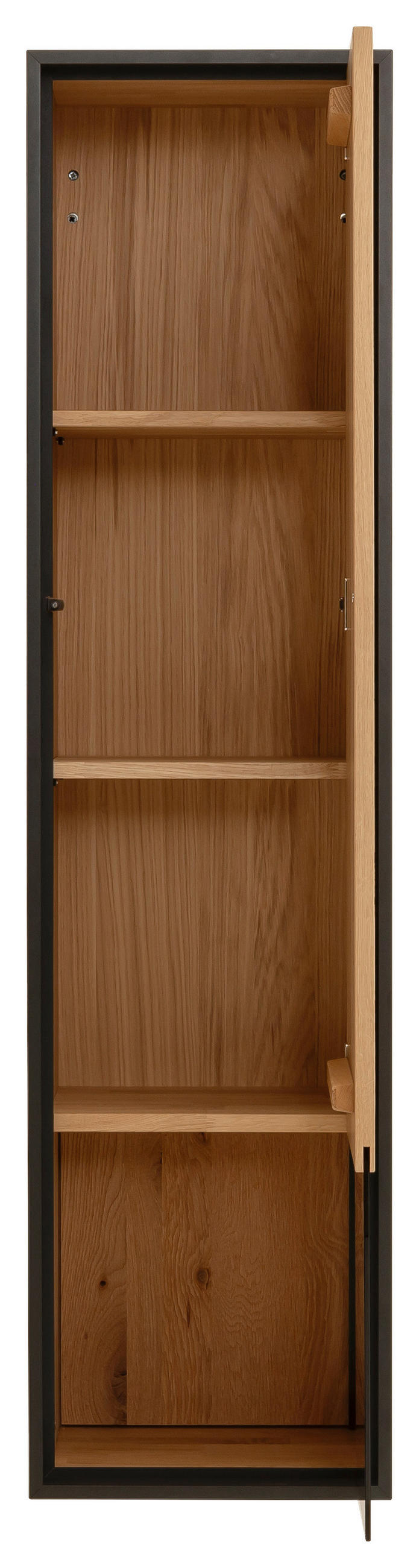 HÄNGEVITRINE in Anthrazit, Eichefarben   - Eichefarben/Anthrazit, Design, Glas/Holz (38/154/37cm) - Schöner Wohnen