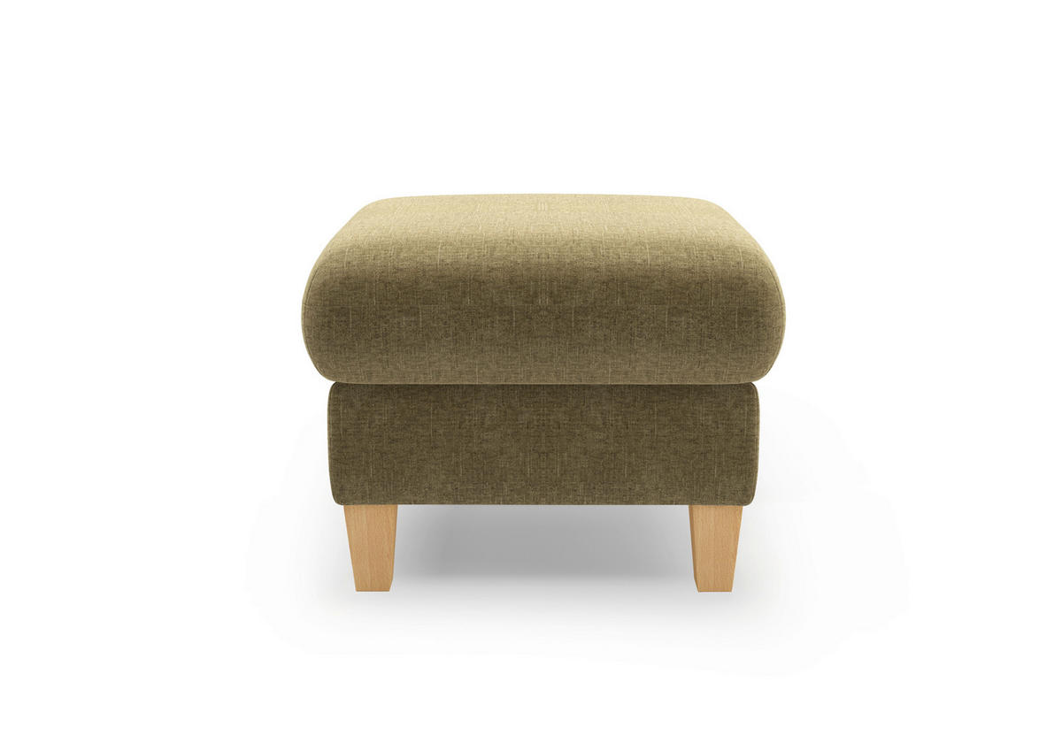 HOCKER Flachgewebe Olivgrün  - Eichefarben/Olivgrün, KONVENTIONELL, Holz/Textil (58/47/58cm) - Sit & More