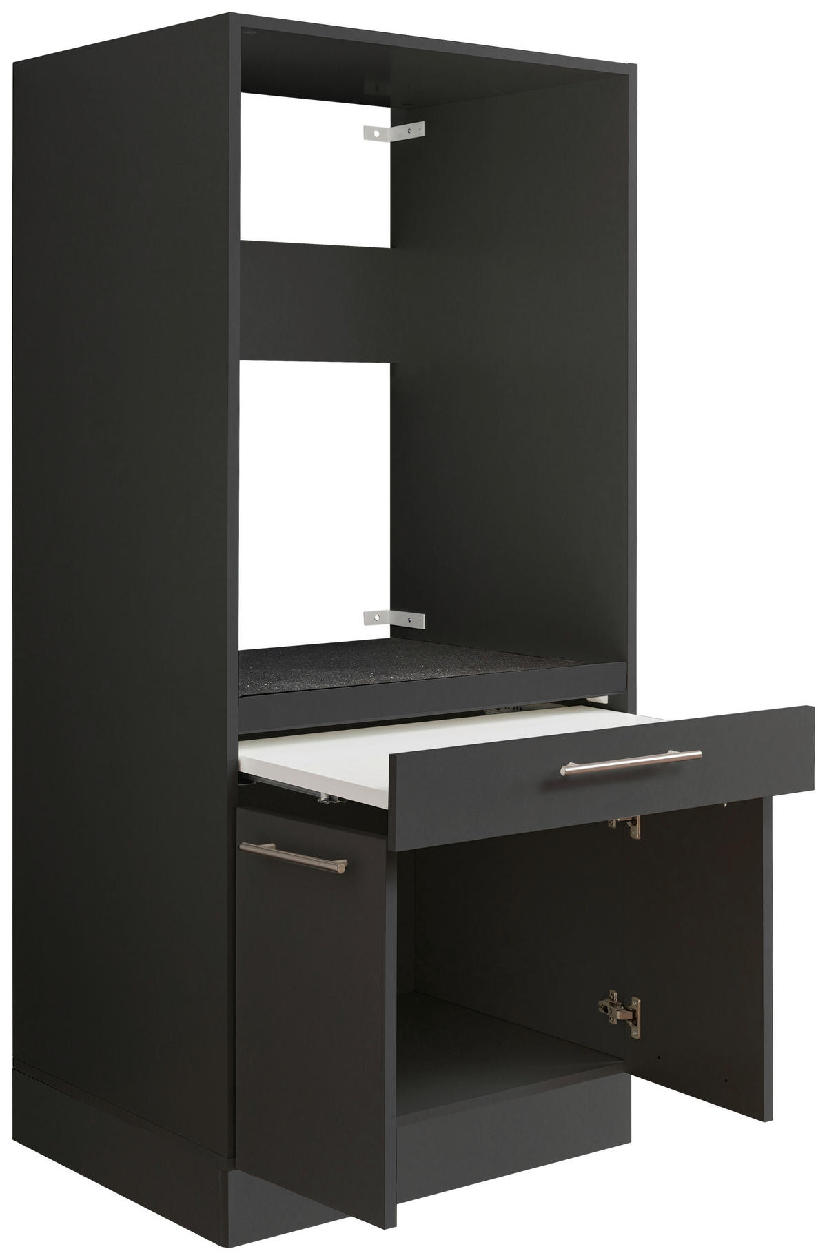 WASCHMASCHINENSCHRANK 67,5/162/67,5 cm  in Anthrazit  - Anthrazit/Silberfarben, Design, Holzwerkstoff/Kunststoff (67,5/162/67,5cm)