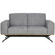 2-SITZER-SOFA in Struktur Grau  - Schwarz/Grau, Design, Holz/Textil (166/85-104/95cm) - Novel