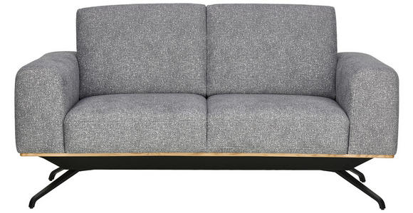 2-SITZER-SOFA in Struktur Grau - Schwarz/Grau, Design, Holz/Textil (166/85-104/95cm) - Novel