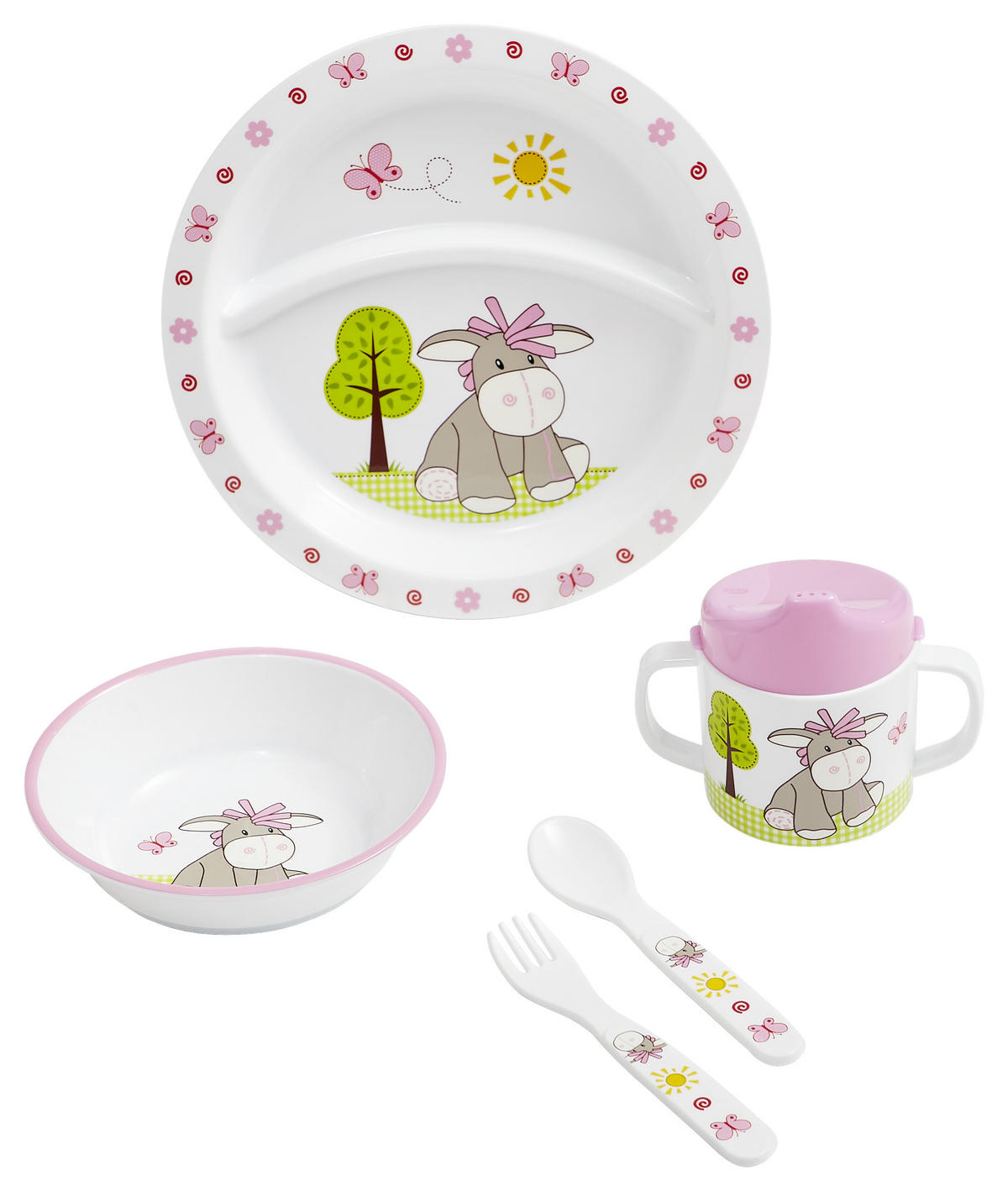 KINDERBECHER  - Weiss/Rosa, Trend, Kunststoff (7,5/10cm) - My Baby Lou