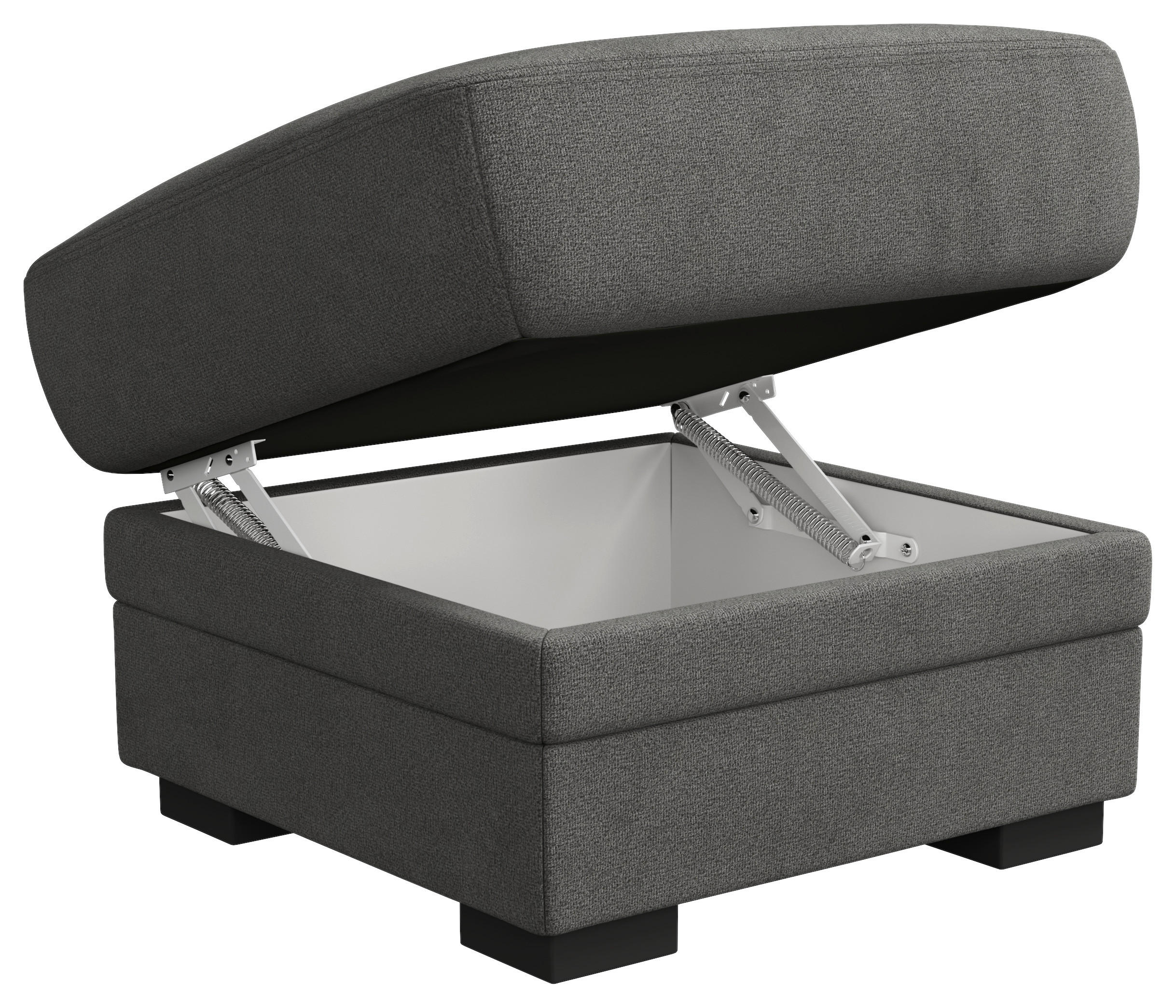 HOCKER in Textil Anthrazit - Anthrazit/Schwarz, Basics, Kunststoff/Textil (68/45/68cm) - MID.YOU