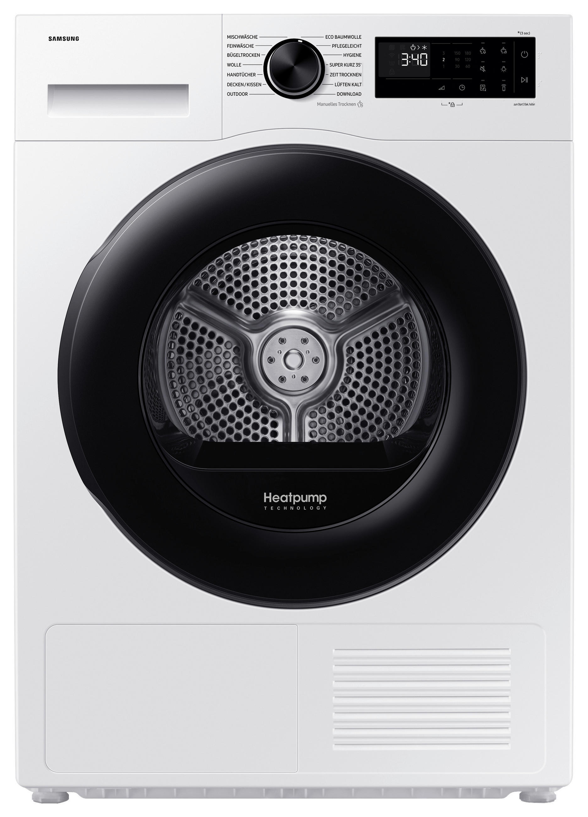 WÄRMEPUMPENTROCKNER DV90DG52A0AEEG  - Weiß, Basics, Glas/Kunststoff (60/85/65cm) - Samsung