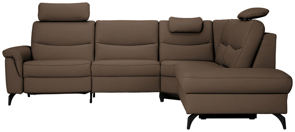 ECKSOFA  in Echtleder Braun  280/249 cm  - Anthrazit/Braun, Design, Leder/Metall (280/249cm) - Himolla Komfortklass