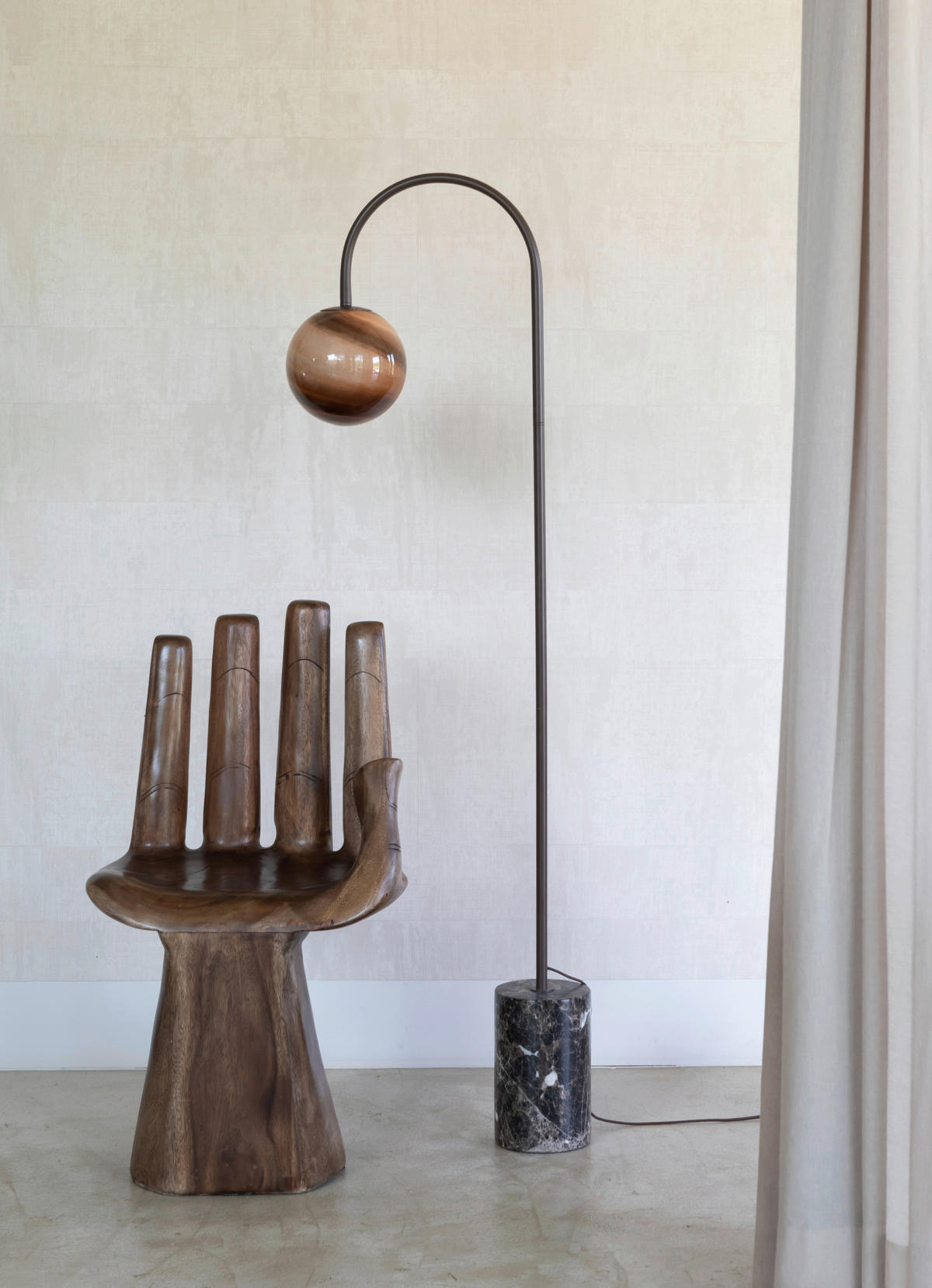 GOLVLAMPA It's about RoMi 42/163 cm    - brun, Design, metall/glas (42/163cm) - It's about Romi