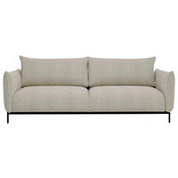 SOFA Chenille Creme  - Creme/Schwarz, Design, Textil/Metall (223/96/95cm) - Livetastic