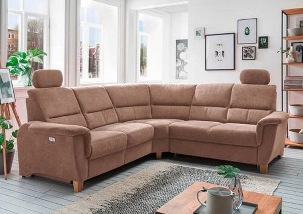 ECKSOFA in Struktur Hellbraun  - Wildeiche/Hellbraun, Konventionell, Holz/Textil (241/238cm) - Livetastic