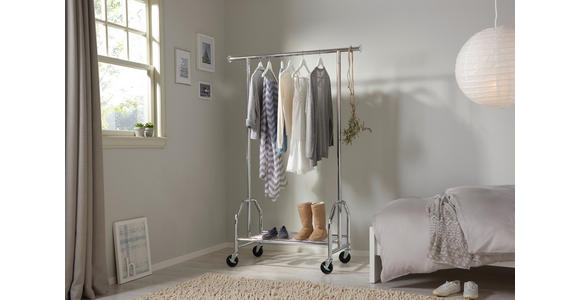KLEIDERWAGEN in Chromfarben 120/180/50 cm   - Chromfarben, Basics, Kunststoff/Metall (120/180/50cm) - Xora