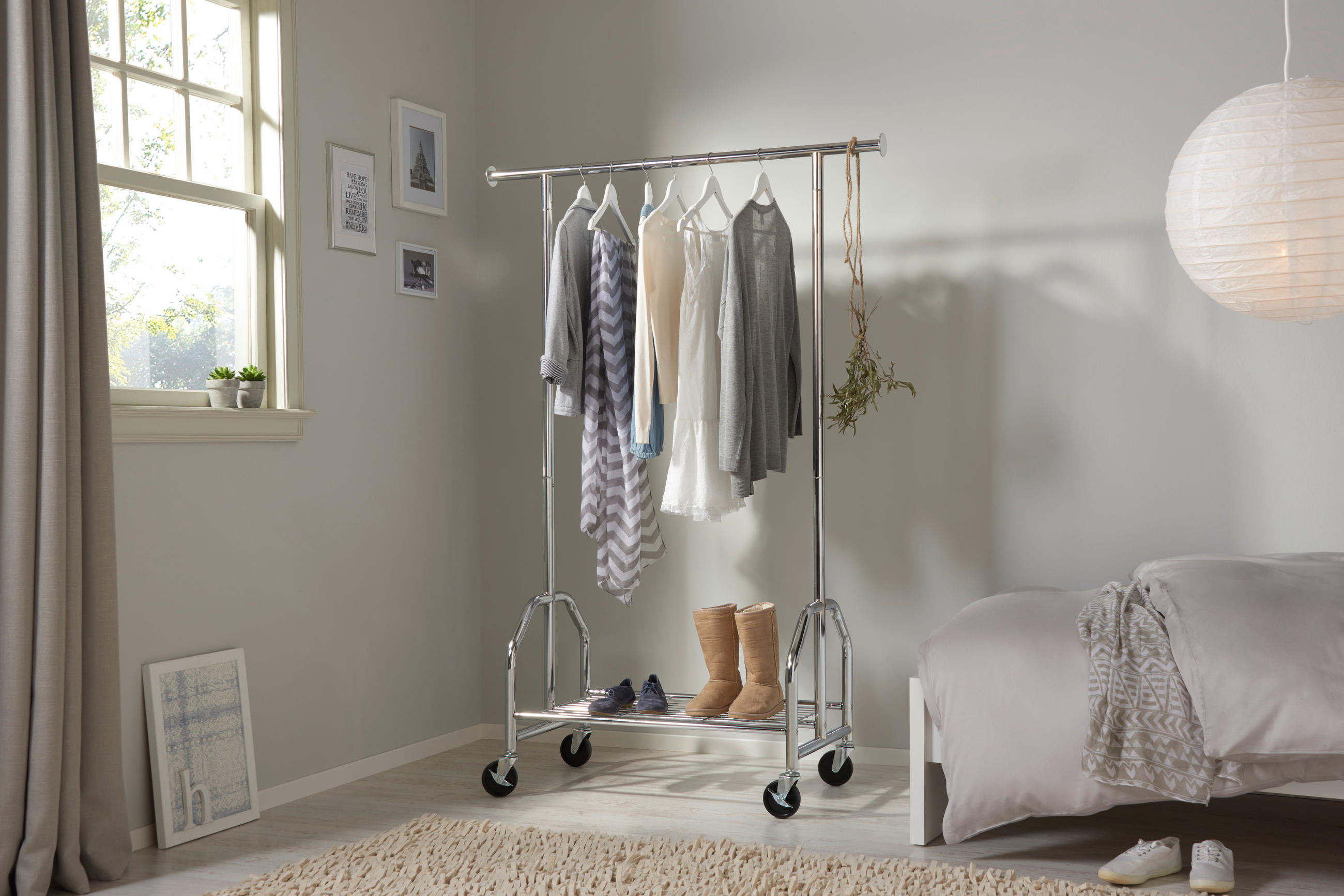 KLEIDERWAGEN in Chromfarben 120/180/50 cm   - Chromfarben, Basics, Kunststoff/Metall (120/180/50cm) - Xora
