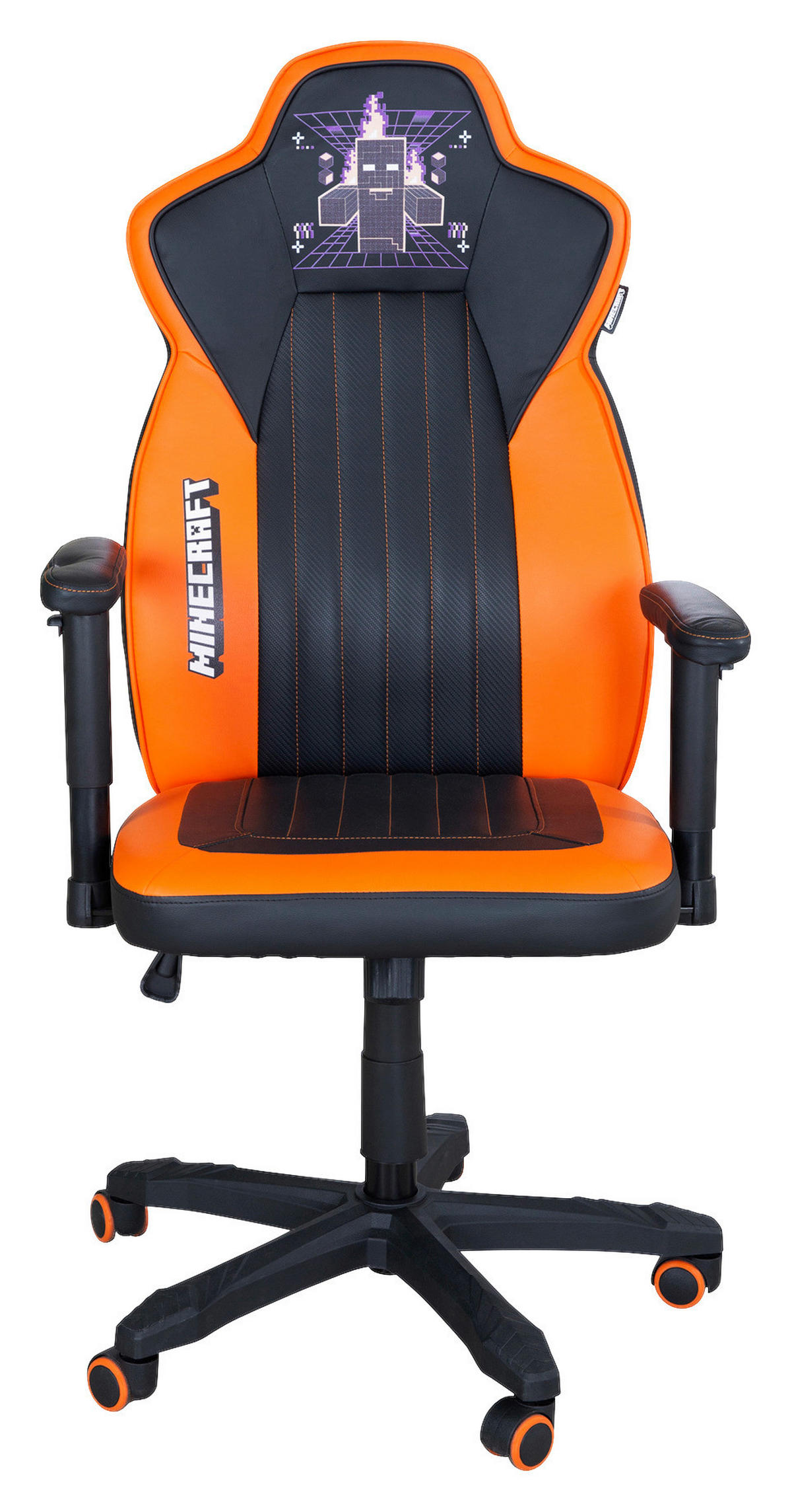 GAMINGSTUHL Orange, Schwarz Kunststoff, Textil   - Schwarz/Orange, MODERN, Kunststoff/Textil (59,5/102,5/66cm) - Minecraft