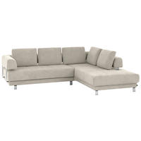 ECKSOFA in Chenille Creme  277/235 cm  - Creme, Design, Textil/Metall (277/235cm)
