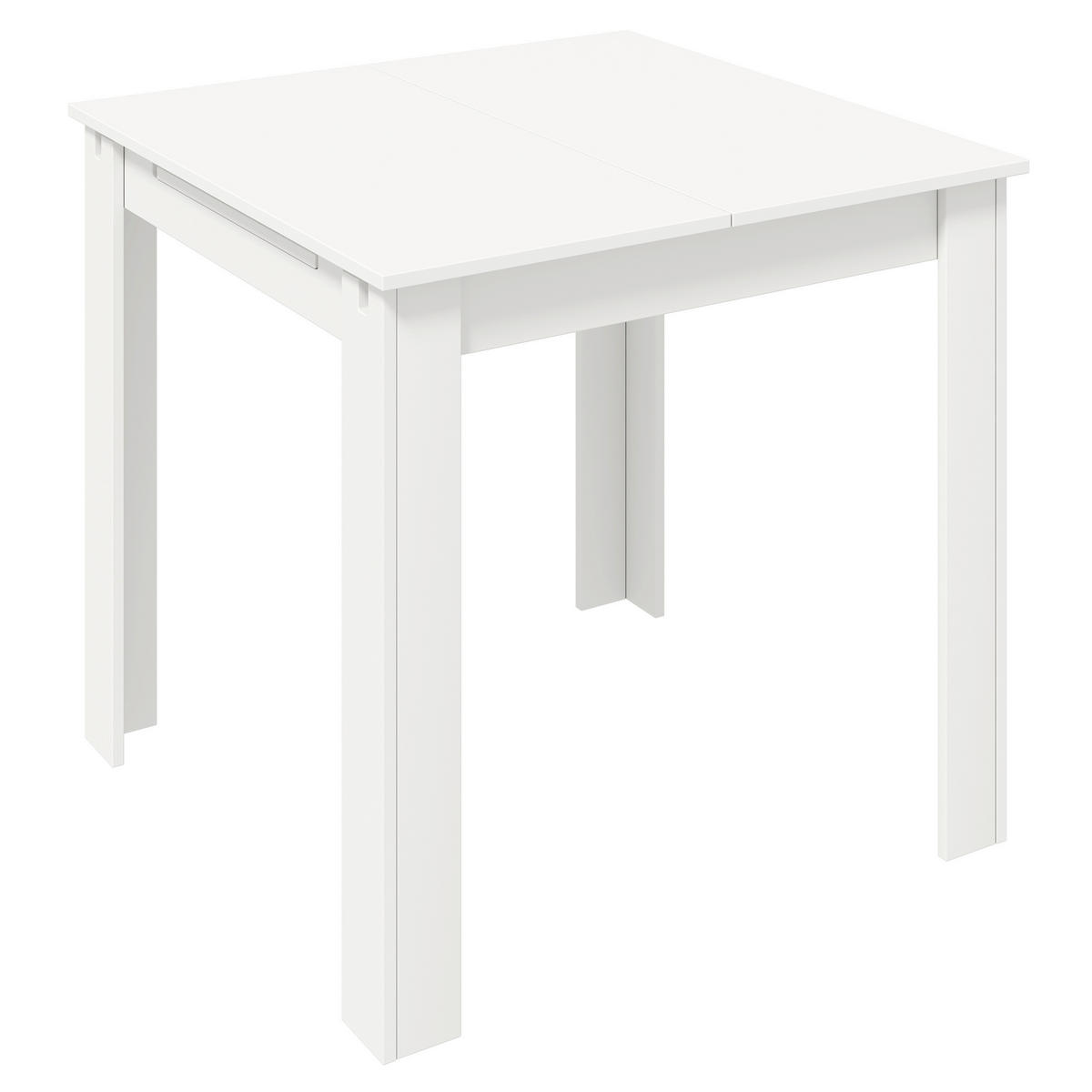 ESSTISCH Nachbildung  Holzwerkstoff ausziehbar rechteckig Weiß  - Weiß, MODERN, Holzwerkstoff (80/75/80cm) - MID.YOU