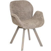 STOL MED ARMSTÖD bouclé  - taupe/grå ek, Design, trä/textil (61/84/63cm) - Best Price