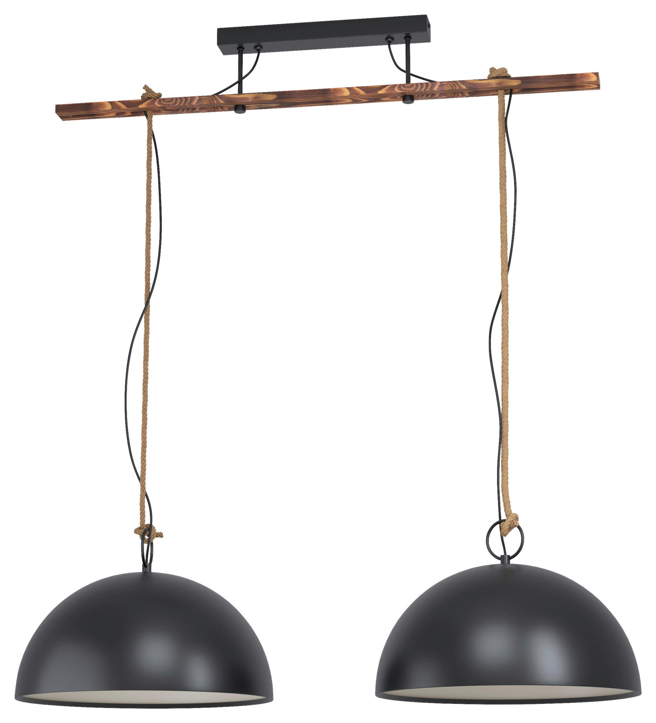 HÄNGELEUCHTE 125/40/110 cm  - Schwarz/Braun, KONVENTIONELL, Holz/Metall (125/40/110cm) - Marama