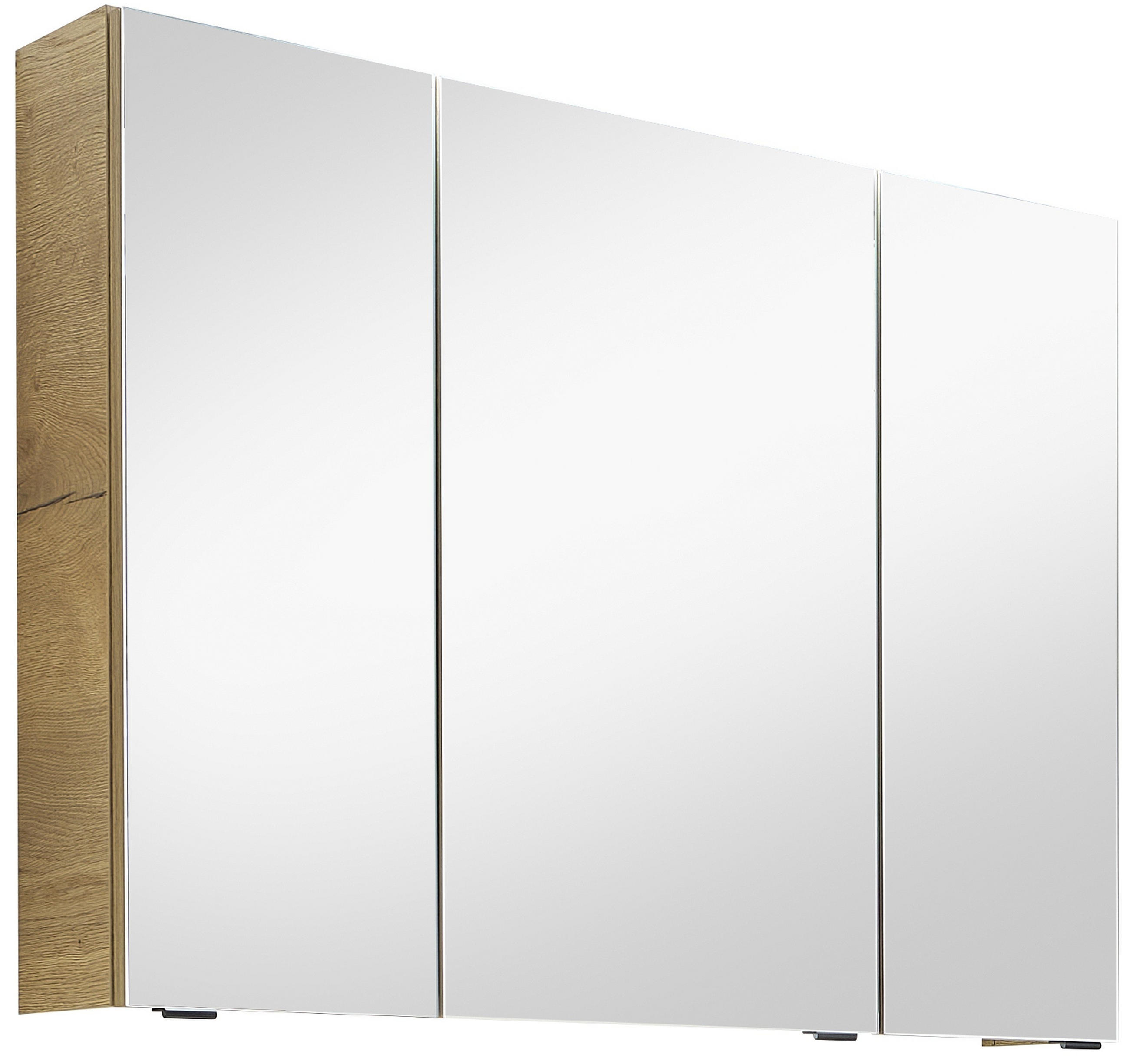 SPIEGELSCHRANK 90/70,3/17 cm  - Chromfarben/Eichefarben, Design, Glas/Holzwerkstoff (90/70,3/17cm) - Sadena