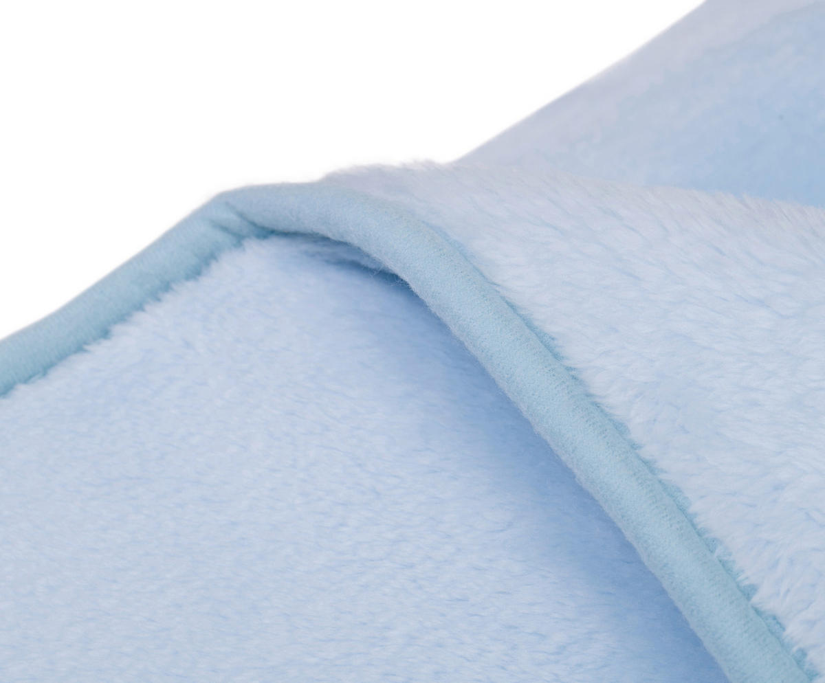 SCHMUSEDECKE  100/150 cm  - Hellblau, Basics, Textil (100/150cm)