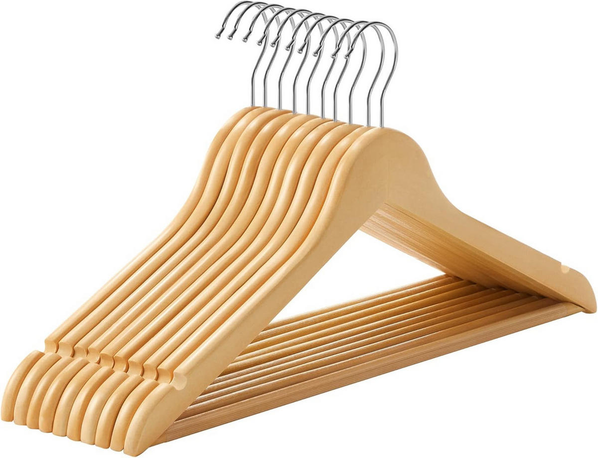 KLEIDERBÜGELSET Holz  - Birkefarben, Basics, Holz (44.5/23/1.2cm)