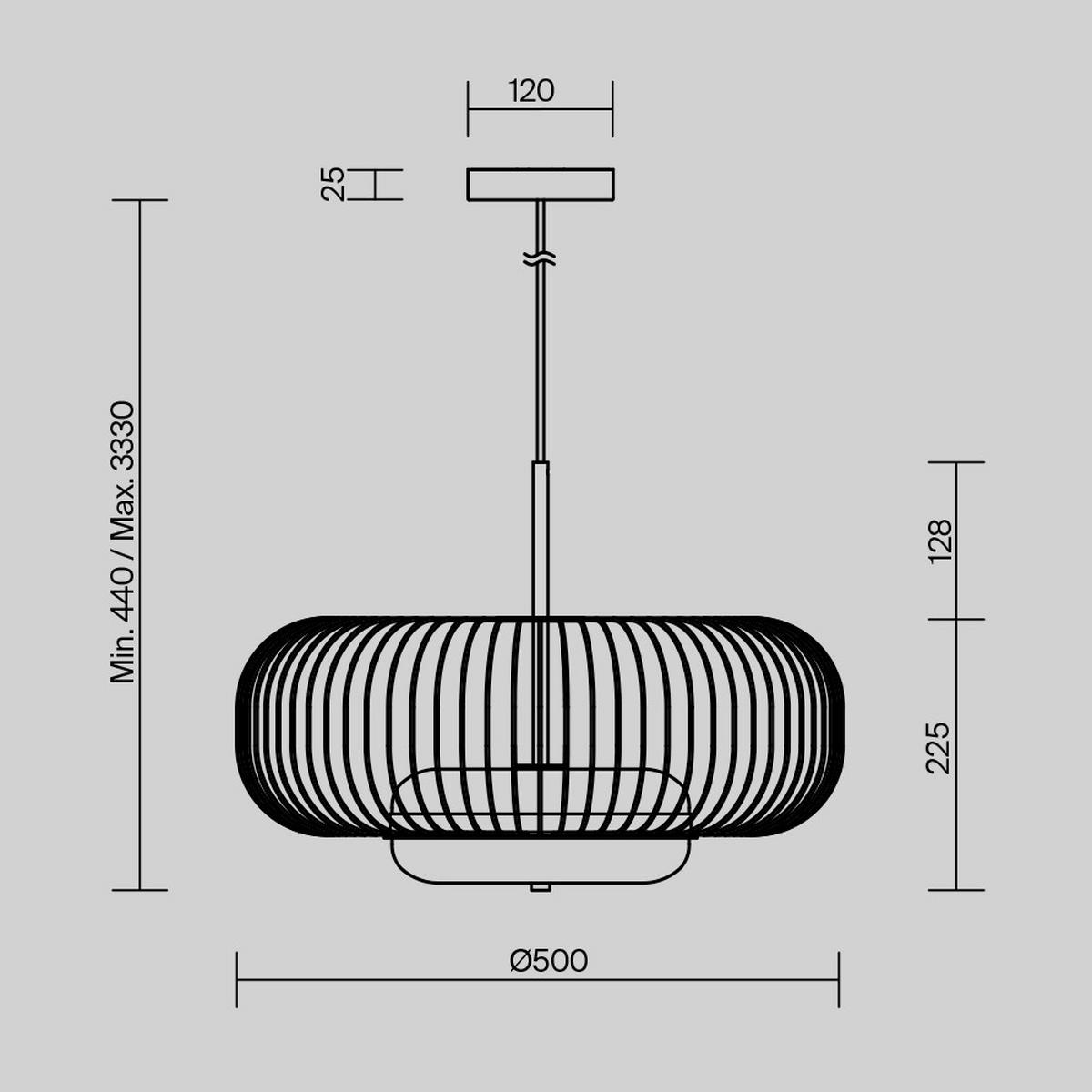 PENDELLAMPA Levitation 50/337 cm  - mässingsfärgad, Design, metall (50/337cm) - MAYTONI