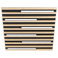 LED-DECKENLEUCHTE 57,5/57,5/6 cm   - Schwarz/Braun, Natur, Holz/Metall (57,5/57,5/6cm)