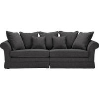 BIG SOFFA i flatväv antracit  - mörkbrun/antracit, Trend, trä/textil (264/70/111cm) - MID.YOU