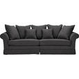 BIGSOFA Flachgewebe Anthrazit  - Dunkelbraun/Anthrazit, Trend, Holz/Textil (264/70/111cm) - Carryhome