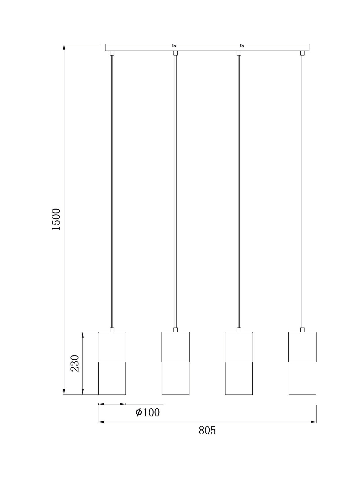 HÄNGELEUCHTE 80,5/10/150 cm    - Graubraun, Trend, Glas/Metall (80,5/10/150cm) - Novel